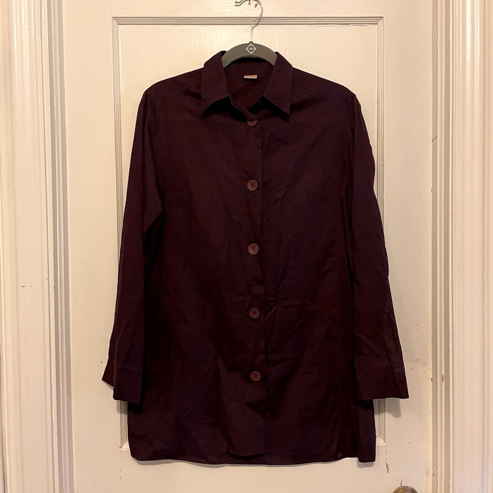 ERES Purple Cotten Button Down Shirt SZ 10